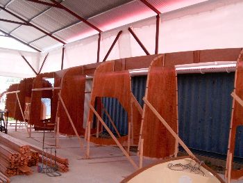 DH550 radius chine plywood catamaran